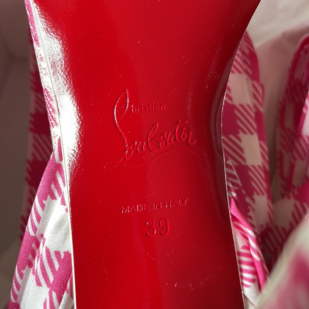 Christian louboutin sandale du desert 100mm pink rose bco sz 39 - Picture 8 of 9